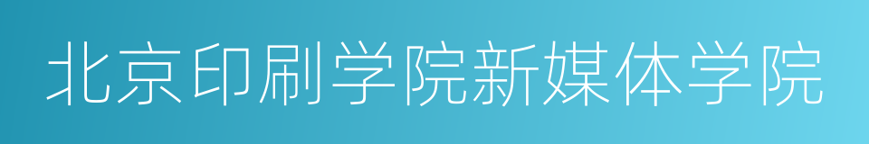 北京印刷学院新媒体学院的同义词