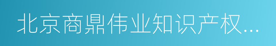 北京商鼎伟业知识产权代理有限公司的同义词