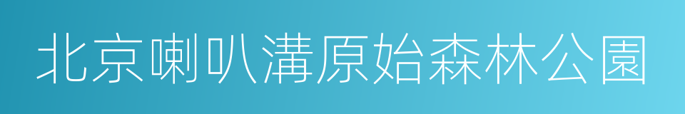 北京喇叭溝原始森林公園的同義詞