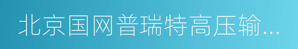 北京国网普瑞特高压输电技术有限公司的同义词