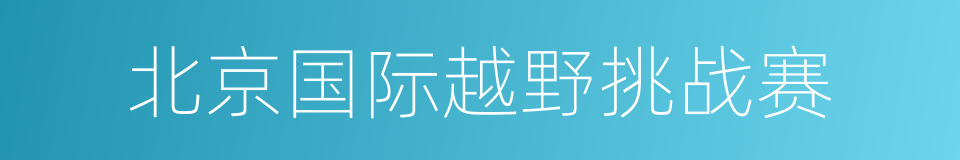 北京国际越野挑战赛的同义词
