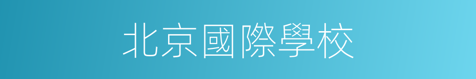 北京國際學校的同義詞