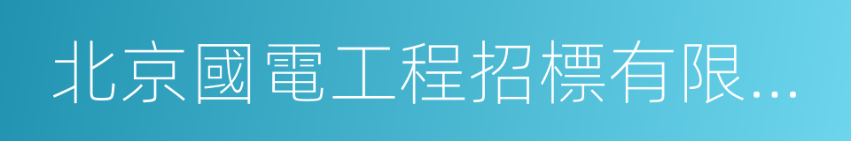 北京國電工程招標有限公司的同義詞