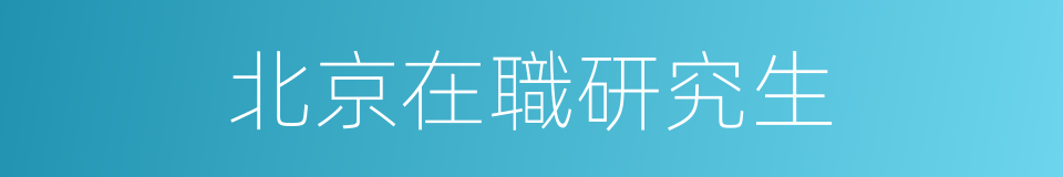 北京在職研究生的同義詞