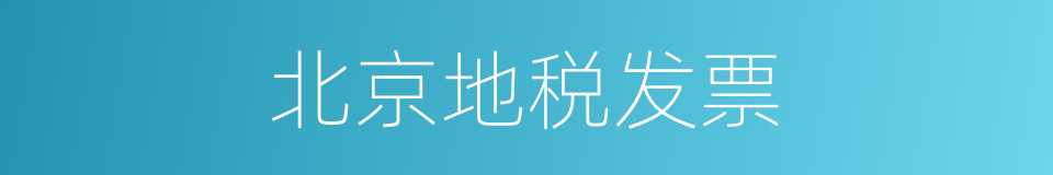 北京地税发票的同义词