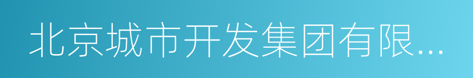 北京城市开发集团有限责任公司的同义词