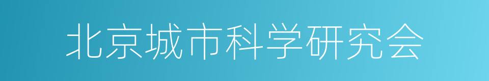 北京城市科学研究会的同义词