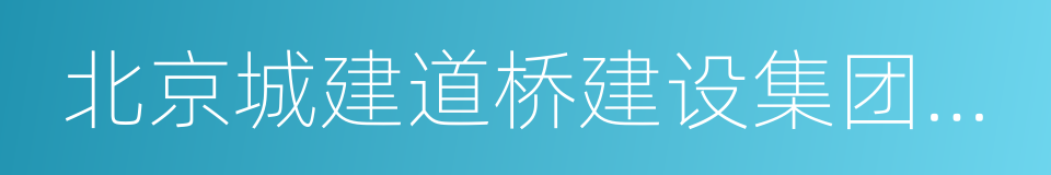 北京城建道桥建设集团有限公司的同义词