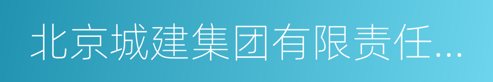 北京城建集团有限责任公司的同义词