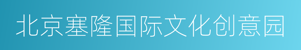 北京塞隆国际文化创意园的同义词