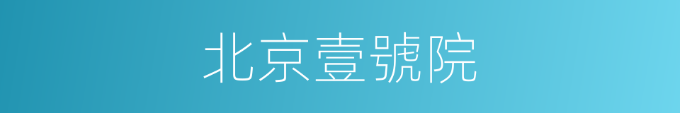 北京壹號院的同義詞