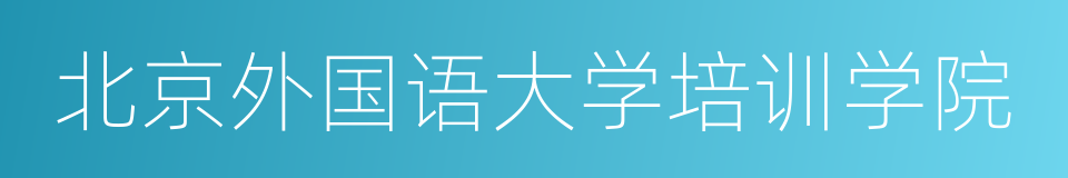 北京外国语大学培训学院的同义词