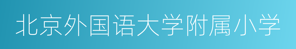 北京外国语大学附属小学的同义词