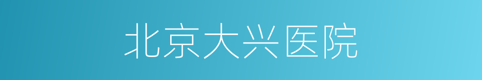 北京大兴医院的同义词
