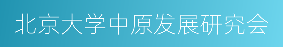 北京大学中原发展研究会的同义词