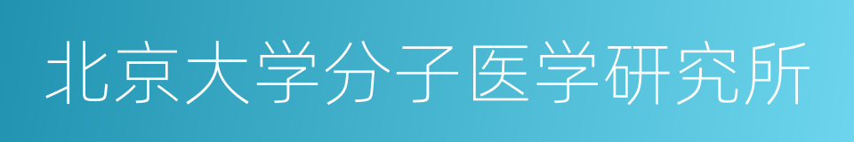 北京大学分子医学研究所的同义词