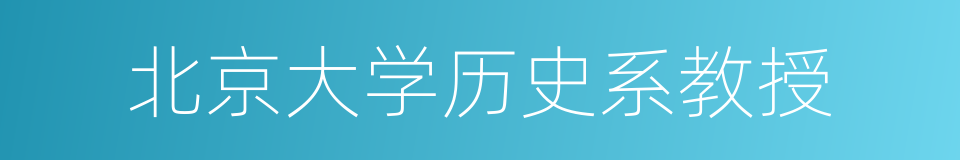 北京大学历史系教授的同义词