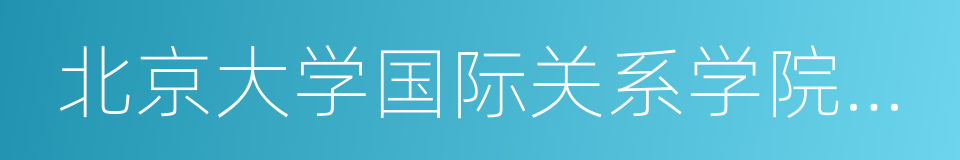 北京大学国际关系学院教授的同义词