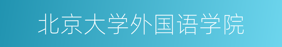 北京大学外国语学院的同义词