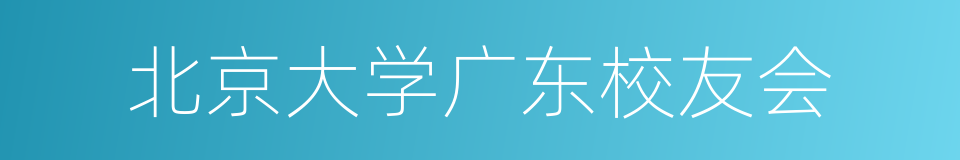 北京大学广东校友会的同义词