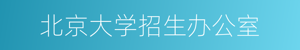 北京大学招生办公室的同义词