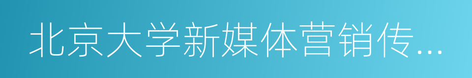 北京大学新媒体营销传播研究中心的同义词