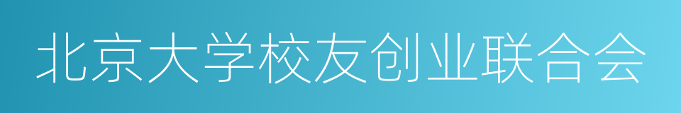 北京大学校友创业联合会的同义词