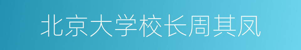 北京大学校长周其凤的同义词