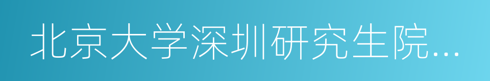 北京大学深圳研究生院环境与能源学院的同义词