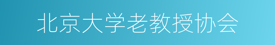 北京大学老教授协会的同义词