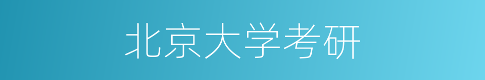 北京大学考研的同义词