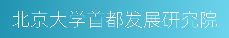 北京大学首都发展研究院的同义词