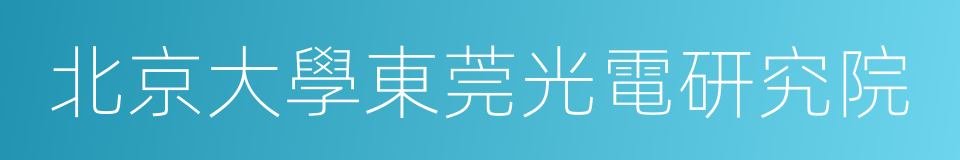 北京大學東莞光電研究院的同義詞