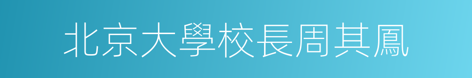 北京大學校長周其鳳的同義詞