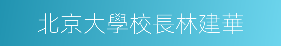 北京大學校長林建華的同義詞