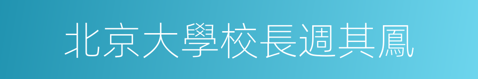 北京大學校長週其鳳的同義詞