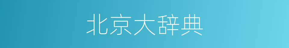 北京大辞典的同义词