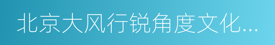 北京大风行锐角度文化传播有限公司的同义词