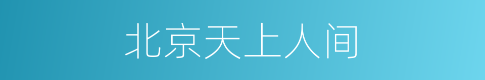 北京天上人间的同义词