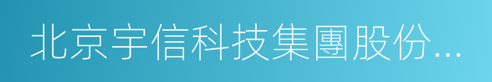 北京宇信科技集團股份有限公司的同義詞