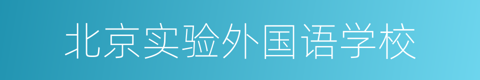 北京实验外国语学校的同义词