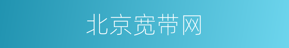 北京宽带网的同义词