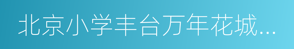 北京小学丰台万年花城分校的同义词