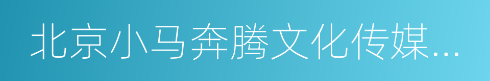 北京小马奔腾文化传媒股份有限公司的同义词