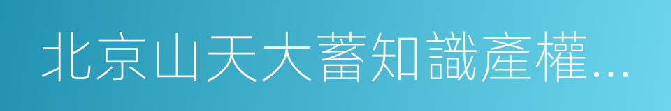 北京山天大蓄知識產權代理股份有限公司的同義詞