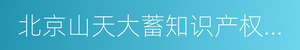 北京山天大蓄知识产权代理股份有限公司的同义词