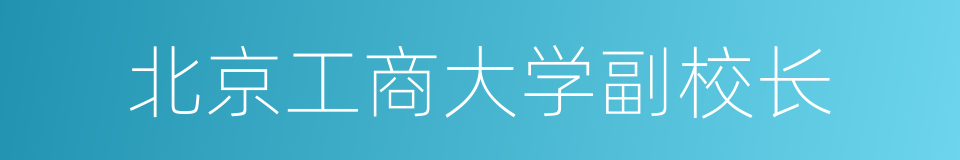 北京工商大学副校长的同义词