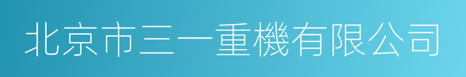 北京市三一重機有限公司的同義詞