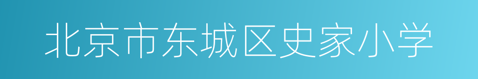 北京市东城区史家小学的同义词