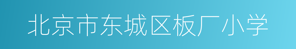 北京市东城区板厂小学的同义词